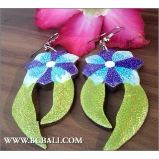 Assorted Wood Coloring Earrings Fashion Carving